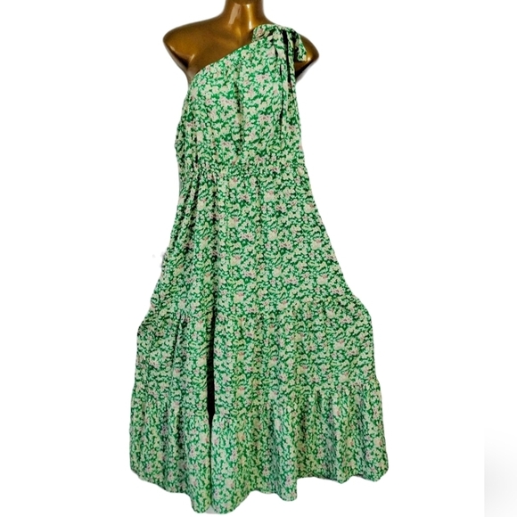 Pretty Garden Womens One Knot Shoulder Bohemian Tiered Ruffle Dress Size XXL - Picture 2 of 10